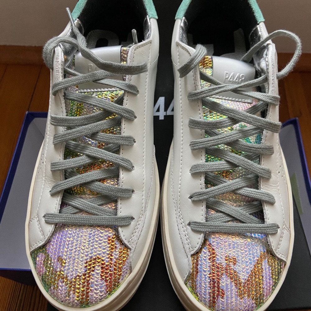 P448 John sneakers White / snake / mint green 38